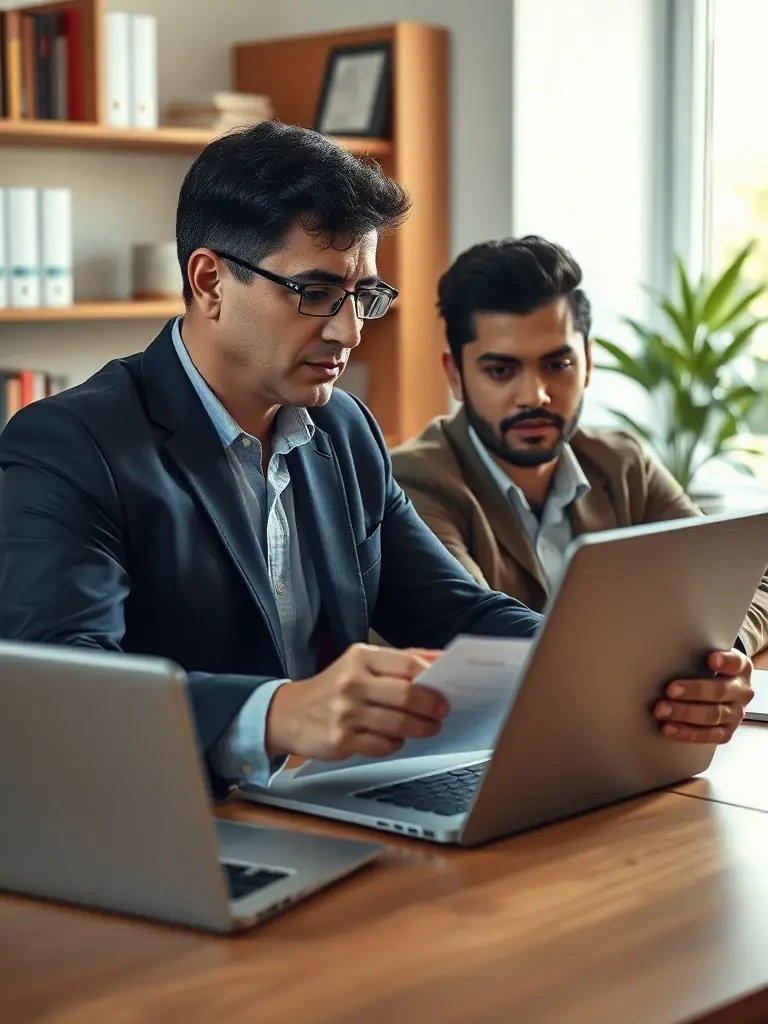 A financial planner reviewing documents with a client, highlighting the importance of detailed financial planning for long-term success.